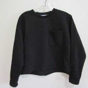 EVERLANE Black Pullover Pocket M Long Sleeve High Low Top